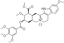 CAS # 107052-60-8, (16beta,17alpha,18beta,20alpha)-3,4-Didehydro-11,17-dimethoxy-16-(methoxycarbonyl)-18-[(3,4,5-trimethoxybenzoyl)oxy]yohimbanium chloride