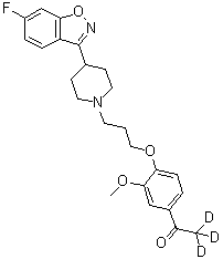 CAS 登录号：1071168-82-5, 1-[4-[3-[4-(6-氟-1,2-苯并异恶唑-3-基)-1-哌啶基]丙氧基]-3-甲氧基苯基]乙酮-2,2,2-d<sub>3</sub>