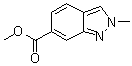 structure of CAS# 1071433-01-6, 2-Methyl-2H-indazole-6-carboxylic acid methyl ester