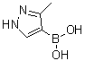 structure of CAS# 1071455-14-5, (3-甲基-1H-吡唑-4-基)硼酸