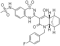 CAS 登录号：1071517-39-9, N-[3-[(4aR,5S,8R,8aS)-1-[(4-氟苯基)甲基]-1,2,4a,5,6,7,8,8a-八氢-4-羟基-2-氧代-5,8-甲桥喹啉-3-基]-1,1-二氧代-2H-1,2,4-苯并噻二嗪-7-基]甲磺酰胺
