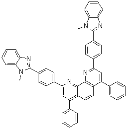 CAS 登录号：1072346-26-9, 2,9-双[4-(1-甲基-1H-苯并咪唑-2-基)苯基]-4,7-二苯基-1,10-菲啰啉