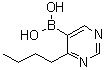 structure of CAS# 1072945-78-8, (4-丁基-5-嘧啶基)硼酸