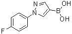 [1-(4-Fluorophenyl)pyrazol-4-yl]boronic acid molecular structure (CAS 1072945-89-1)