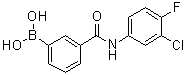 structure of CAS# 1072946-04-3, [3-[[(3-氯-4-氟苯基)氨基]羰基]苯基]硼酸