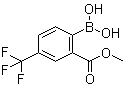 structure of CAS# 1072951-42-8, 2-Borono-5-(trifluoromethyl)benzoic acid 1-methyl ester