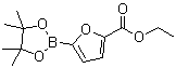 structure of CAS# 1073338-92-7, 5-(Ethoxycarbonyl)furan-2-boronic acid pinacol ester