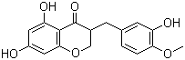 CAS # 107585-75-1, 3'-Hydroxy-3,9-dihydroeucomin, 2,3-Dihydro-5,7-dihydroxy-3-[(3-hydroxy-4-methoxyphenyl)methyl]-4H-1-benzopyran-4-one