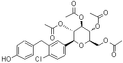 CAS # 1079083-63-8, (1S)-1,5-Anhydro-1-C-[4-chloro-3-[(4-hydroxyphenyl)methyl]phenyl]-D-glucitol 2,3,4,6-tetraacetate