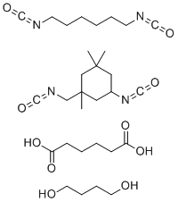 CAS # 107934-19-0, Butane-1,4-diol;1,6-diisocyanatohexane;hexanedioic acid;5-isocyanato-1-(isocyanatomethyl)-1,3,3-trimethylcyclohexane, 1-(isocyanatomethyl)-1,3,3-trimethyl-cyclohexane
