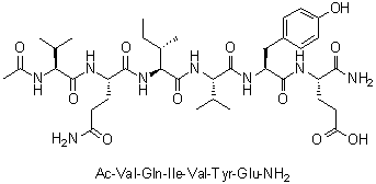 N-乙酰基-L-缬氨酰-L-谷氨酰胺酰-L-异亮氨酰-L-缬氨酰-L-酪氨酰-L-alpha-谷氨酰胺分子结构 (CAS 1079892-79-7)