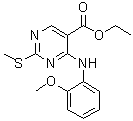CAS # 108123-24-6, 4-[(2-Methoxyphenyl)amino]-2-(methylthio)-5-pyrimidinecarboxylic acid ethyl ester