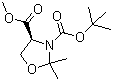 (S)-(-)-3-叔丁氧羰基-2,2-二甲基-4-噁唑烷羧酸甲酯分子结构 (CAS 108149-60-6)
