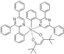 structure of CAS# 1082423-02-6, 二[2-(3,5-二苯基-2-吡嗪基)苯基](2,2,6,6-四甲基-3,5-庚二酮)铱