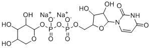 structure of CAS# 108320-89-4, Disodium, [[5-(2,4-dioxopyrimidin-1-yl)-3,4-dihydroxyoxolan-2-yl]methoxy-oxidophosphoryl] (3,4,5-trihydroxyoxan-2-yl) phosphate