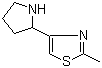 structure of CAS# 1083368-78-8, 2-Methyl-4-(2-pyrrolidinyl)thiazole