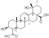 CAS # 108524-94-3, Ilexgenin A, Myriaboric acid, (3beta,4beta)-3,19-Dihydroxy-urs-12-ene-23,28-dioic acid