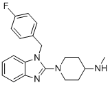 structure of CAS# 108635-83-2, 1-(1-(4-fluorobenzyl)-1H-benzo[d]imidazol-2-yl)-N-methylpiperidin-4-amine