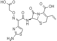 CAS 登录号：108691-83-4, (6R,7S)-7-[[(2Z)-2-(2-氨基-4-噻唑基)-2-[(羧基甲氧基)亚氨基]乙酰基]氨基]-3-乙烯基-8-氧代-5-硫杂-1-氮杂双环[4.2.0]辛-2-烯-2-羧酸