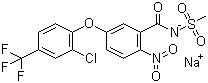 CAS # 108731-70-0, Fomesafen sodium, Sodium 5-(2-chloro-4-(trifluoromethyl)phenoxy)-N-(methylsulfonyl)-2-nitrobenzamide
