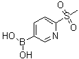 CAS # 1088496-41-6, [6-(Methylsulfonyl)-3-pyridinyl]boronic acid, B-[6-(Methylsulfonyl)-3-pyridinyl]boronic acid, (6-Methylsulfonyl-3-pyridyl)boronic acid