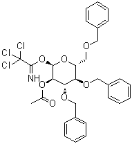 CAS 登录号：108869-64-3, 3,4,6-三-O-(苯基甲基)-alpha-D-吡喃葡萄糖 2-乙酸酯 1-(2,2,2-三氯亚氨乙酸酯)