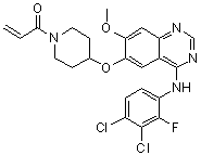 structure of CAS# 1092364-38-9, 1-[4-[[4-[(3,4-二氯-2-氟苯基)氨基]-7-甲氧基-6-喹唑啉基]氧基]-1-哌啶基]-2-丙烯-1-酮