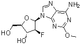 structure of CAS# 1093278-52-4, 9-(2-脱氧-2-氟-beta-D-阿拉伯呋喃糖基)-2-甲氧基-9H-嘌呤-6-胺