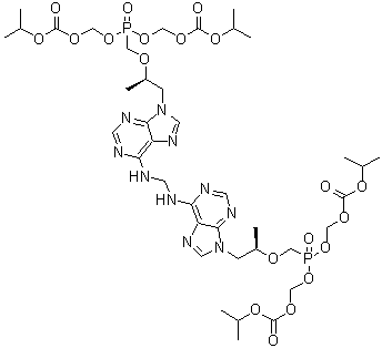 structure of CAS# 1093279-76-5, 5-[[(1R)-2-[6-[[[[9-[(2R)-2,11-二甲基-5-[[[(1-甲基乙氧基)羰基]氧基]甲氧基]-5-氧代-9-氧代-3,6,8,10-四氧杂-5-磷杂十二碳-1-基]-9H-嘌呤-6-基]氨基]甲基]氨基]-9H-嘌呤-9-基]-1-甲基乙氧基]甲基]-2,4,6,8-四氧杂-5-磷杂壬二酸-双(1-甲基乙基)酯 5-氧化物