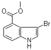 structure of CAS# 1093759-60-4, 3-Bromo-1H-indole-4-carboxylic acid methyl ester