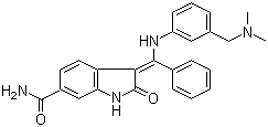 structure of CAS# 1094614-84-2, 3-[[[3-[(Dimethylamino)methyl]phenyl]amino]phenylmethylene]-2,3-dihydro-2-oxo-1H-indole-6-carboxamide