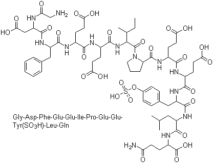 structure of CAS# 109528-49-6, [Tyr(SO3H)63]-Hirudin Fragment 54-65