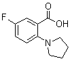 structure of CAS# 1096304-38-9, 5-Fluoro-2-(1-pyrrolidinyl)benzoic acid
