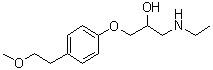 structure of CAS# 109632-08-8, 1-(Ethylamino)-3-[4-(2-methoxyethyl)phenoxy]-2-propanol