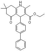 structure of CAS# 1099644-42-4, 4-[1,1'-Biphenyl]-4-yl-1,4,5,6,7,8-hexahydro-2,7,7-trimethyl-5-oxo-3-quinolinecarboxylic acid ethyl ester