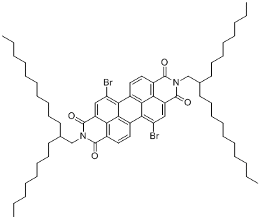 structure of CAS# 1100243-37-5, 5,12-Dibromo-2,9-bis(2-octyldodecyl)anthra[2,1,9-def:6,5,10-d'e'f']diisoquinoline-1,3,8,10(2H,9H)-tetraone