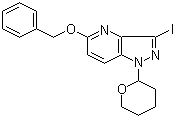 CAS 登录号：1100752-68-8, 3-碘-5-苄氧基-1-(四氢-2H-吡喃-2-基)-1H-吡唑并[4,3-b]吡啶