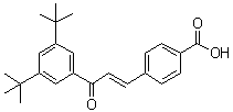 structure of CAS# 110368-33-7, 4-[(1E)-3-[3,5-Bis(1,1-dimethylethyl)phenyl]-3-oxo-1-propen-1-yl]benzoic acid