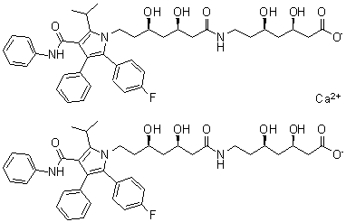 CAS # 1105067-87-5, Calcium (3R,5R)-7-[[(3R,5R)-7-[2-(4-fluorophenyl)-5-(1-methylethyl)-3-phenyl-4-[(phenylamino)carbonyl]-1H-pyrrol-1-yl]-3,5-dihydroxy-1-oxoheptyl]amino]-3,5-dihydroxyheptanoate (1:2)