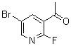 structure of CAS# 1111637-74-1, 1-(5-Bromo-2-fluoro-3-pyridinyl)ethanone