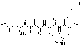 structure of CAS# 111543-77-2, L-alpha-Aspartyl-L-alanyl-L-histidyl-L-lysine
