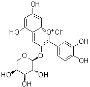 structure of CAS# 111613-04-8, Cyanidin 3-O-alpha-L-arabinopyranoside