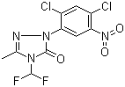 CAS 登录号：111992-17-7, 2-(2,4-二氯-5-硝基苯基)-4-(二氟甲基)-2,4-二氢-5-甲基-3H-1,2,4-三唑-3-酮