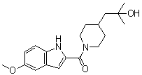 structure of CAS# 1126084-37-4, 1-[1-[(5-Methoxy-1H-indol-2-yl)carbonyl]piperidin-4-yl]-2-methylpropan-2-ol