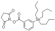 1-[[3-(三丁基锡烷基)苯甲酰基]氧基]-2,5-吡咯烷二酮分子结构 (CAS 112725-22-1)