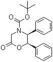 (2R,3S)- N-叔丁氧羰基-2,3-二苯基吗啉-6-酮分子结构 (CAS 112741-49-8)