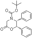 structure of CAS# 112741-50-1, (2S,3R)-N-叔丁氧羰基-2,3-二苯基吗啉-6-酮