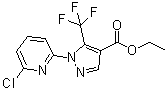 structure of CAS# 1128268-00-7, Ethyl 1-(6-chloropyridin-2-yl)-5-trifluoromethyl-1H-pyrazole-4-carboxylate