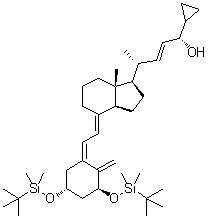 (1alpha,3beta,5Z,7E,22E,24S)-24-Cyclopropyl-1,3-bis[[(1,1-dimethylethyl)dimethylsilyl]oxy]-9,10-secochola-5,7,10(19),22-tetraen-24-ol molecular structure (CAS 112875-61-3)
