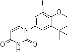structure of CAS# 1132940-53-4, 1-(3-叔丁基-5-碘-4-甲氧基苯基)嘧啶-2,4(1H,3H)-二酮